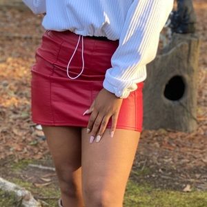 Red Leather Skirt